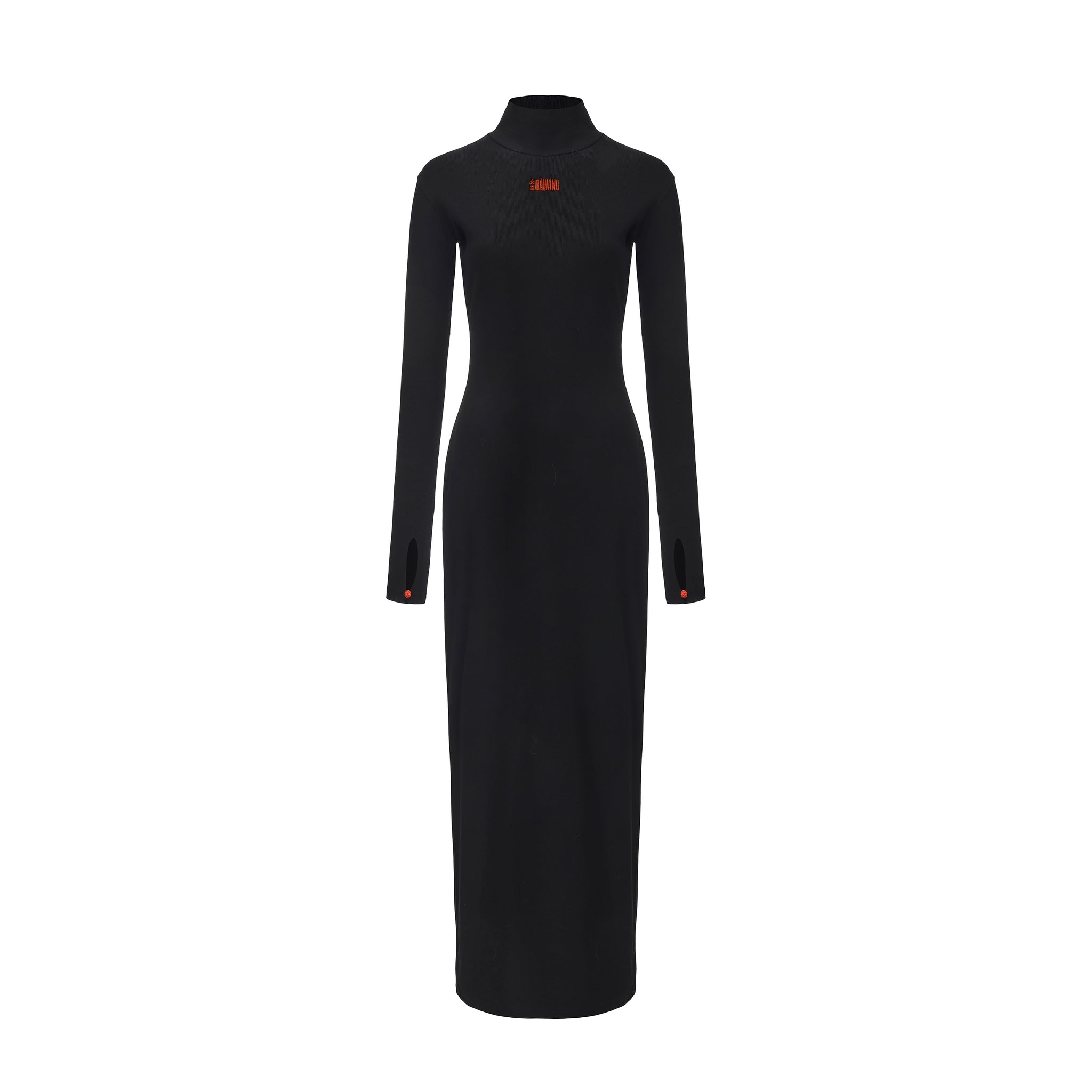 long sleeve black long dress with open back Lian High Neck Open Back Maxi Dress S