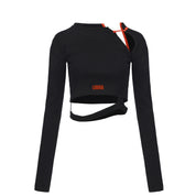 Ju Cutout Long Sleeve Knit Top