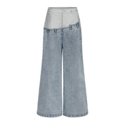Jun WideLeg Denim/Brocade Patch Jeans x Void Collective
