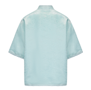 Luka Brocade Button Front Shirt Jade Blue