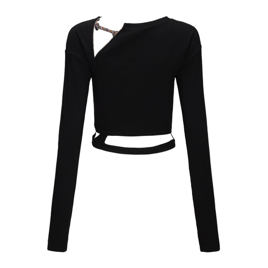 Ju Cutout Long Sleeve Knit Top