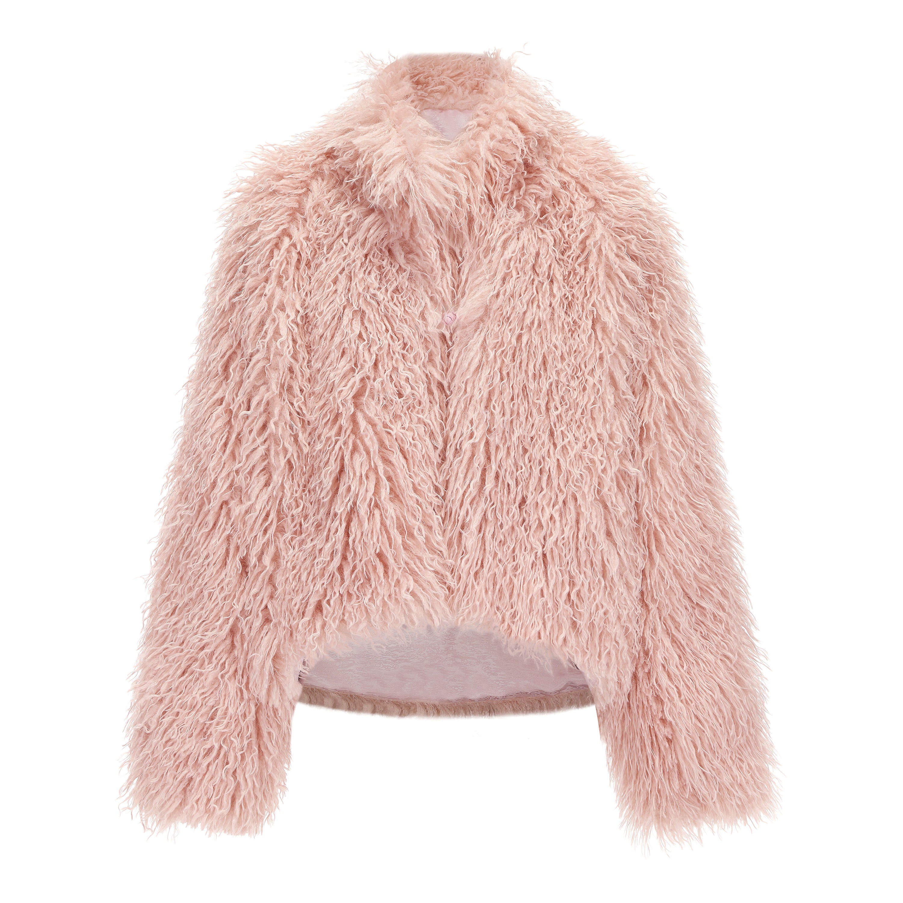 Mao Reversible Fur Coat Pink