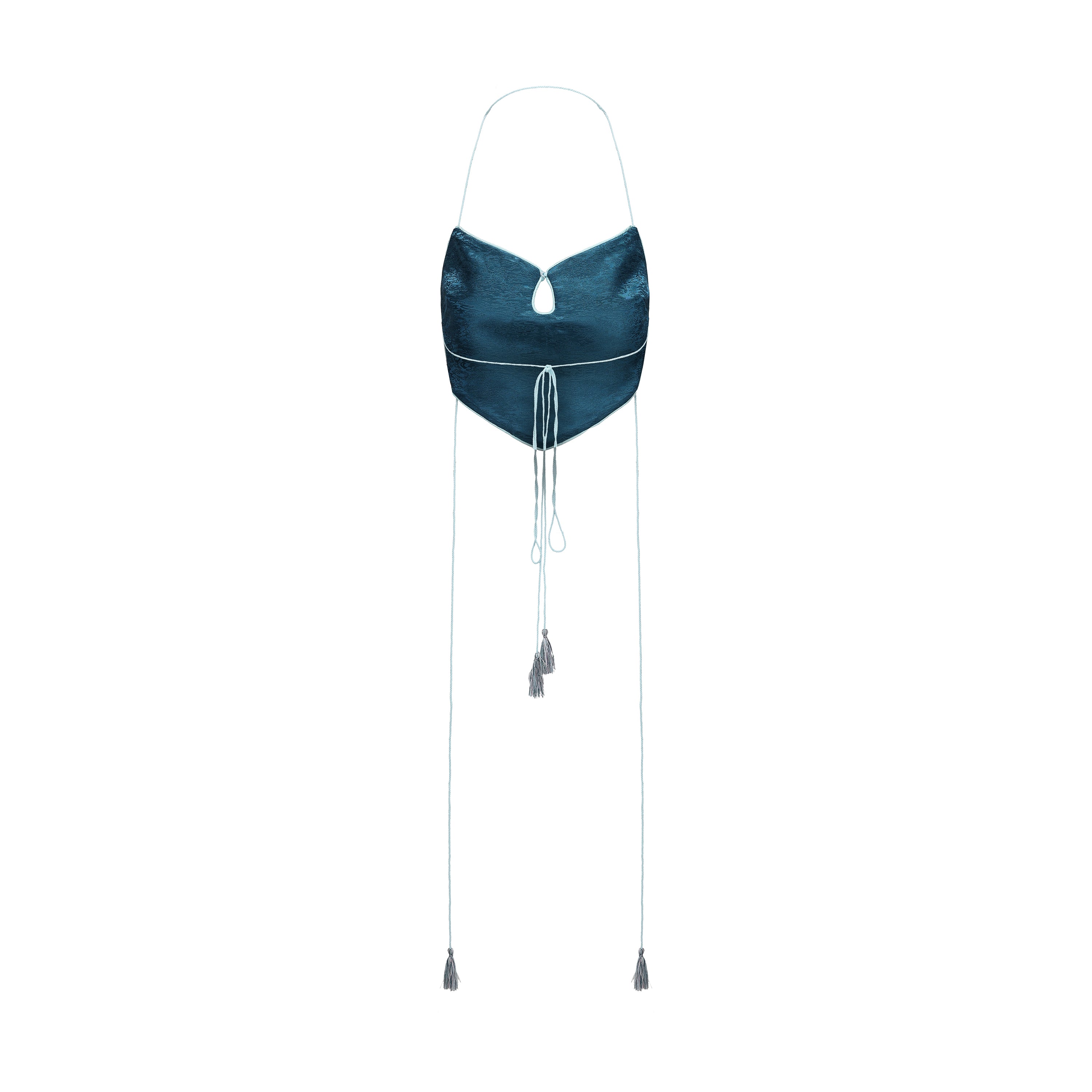 Dong Cropped Reversible Apron Top Jade Blue