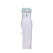 Qing Cutout Dress Jade Blue