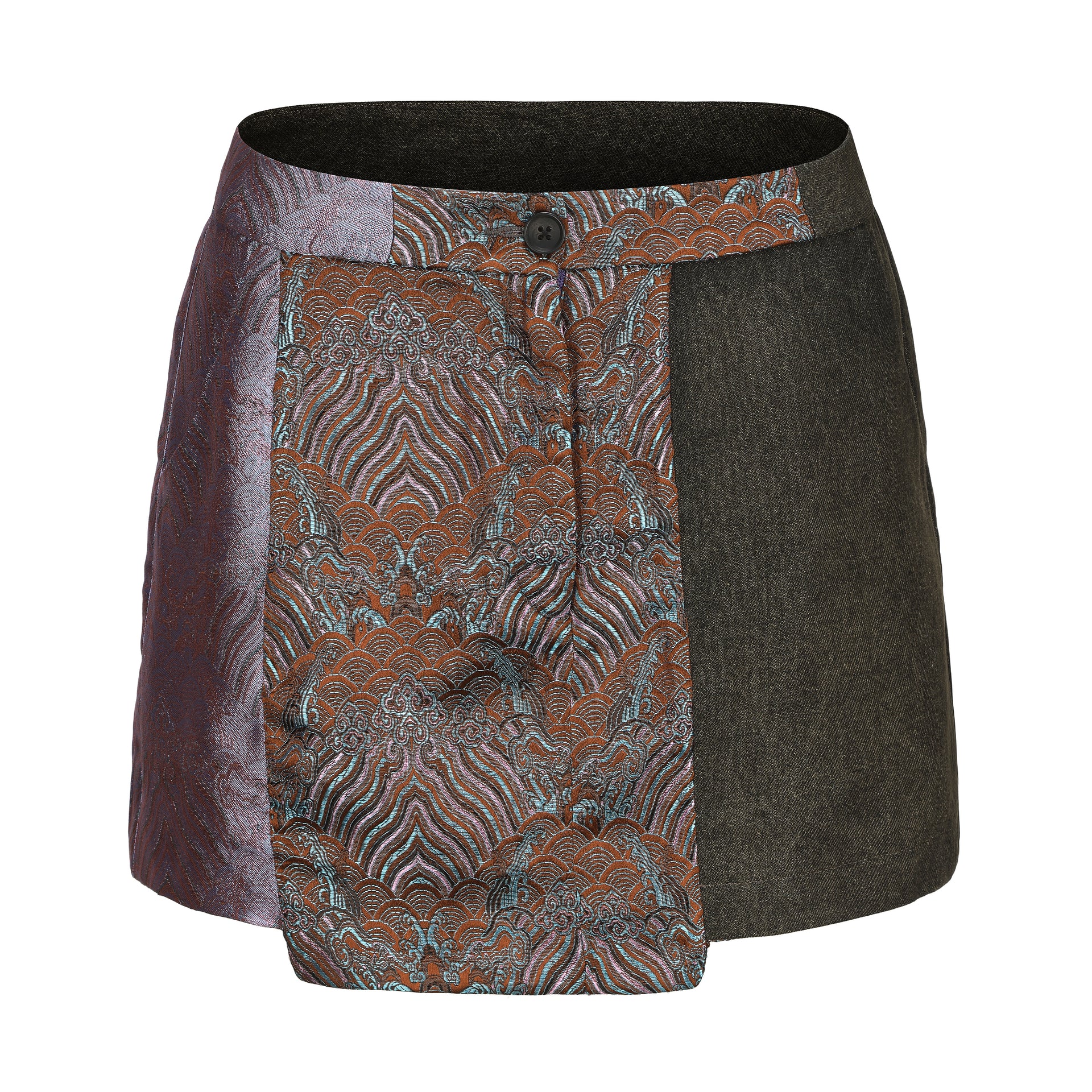 Dan Denim Patch Mini Skirt