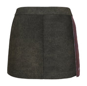 Dan Denim Patch Mini Skirt, Denim Brocade Patch, back
