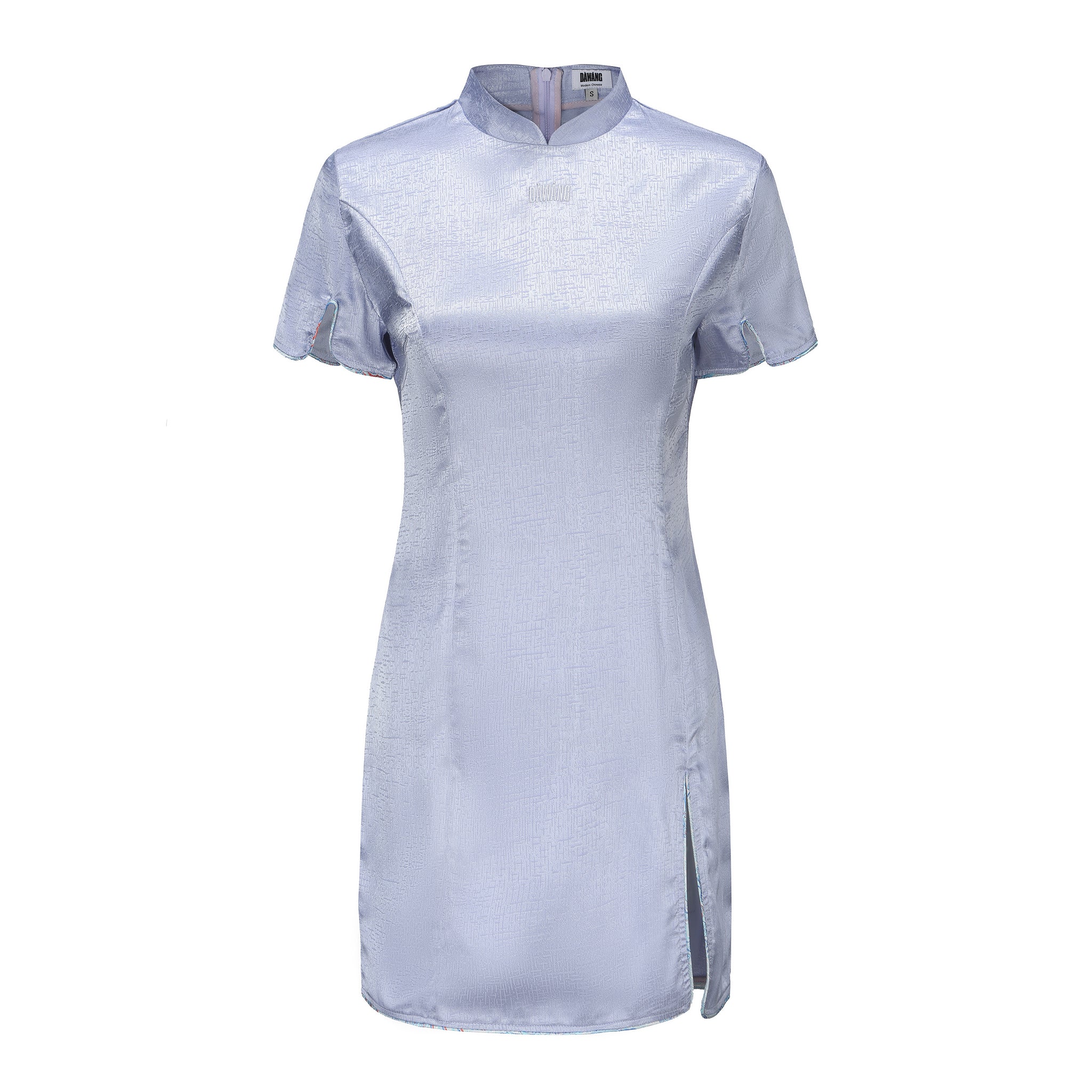 Noma Brocade Qipao Mini Dress Silver Blue S Noma Brocade Qipao Mini Dress Silver Blue S