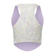 Song V Wrap Brocade Crop Top Green