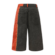 Ye Cargo Denim Shorts Phoenix Red