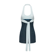 Leng Patch Denim Mini Dress
