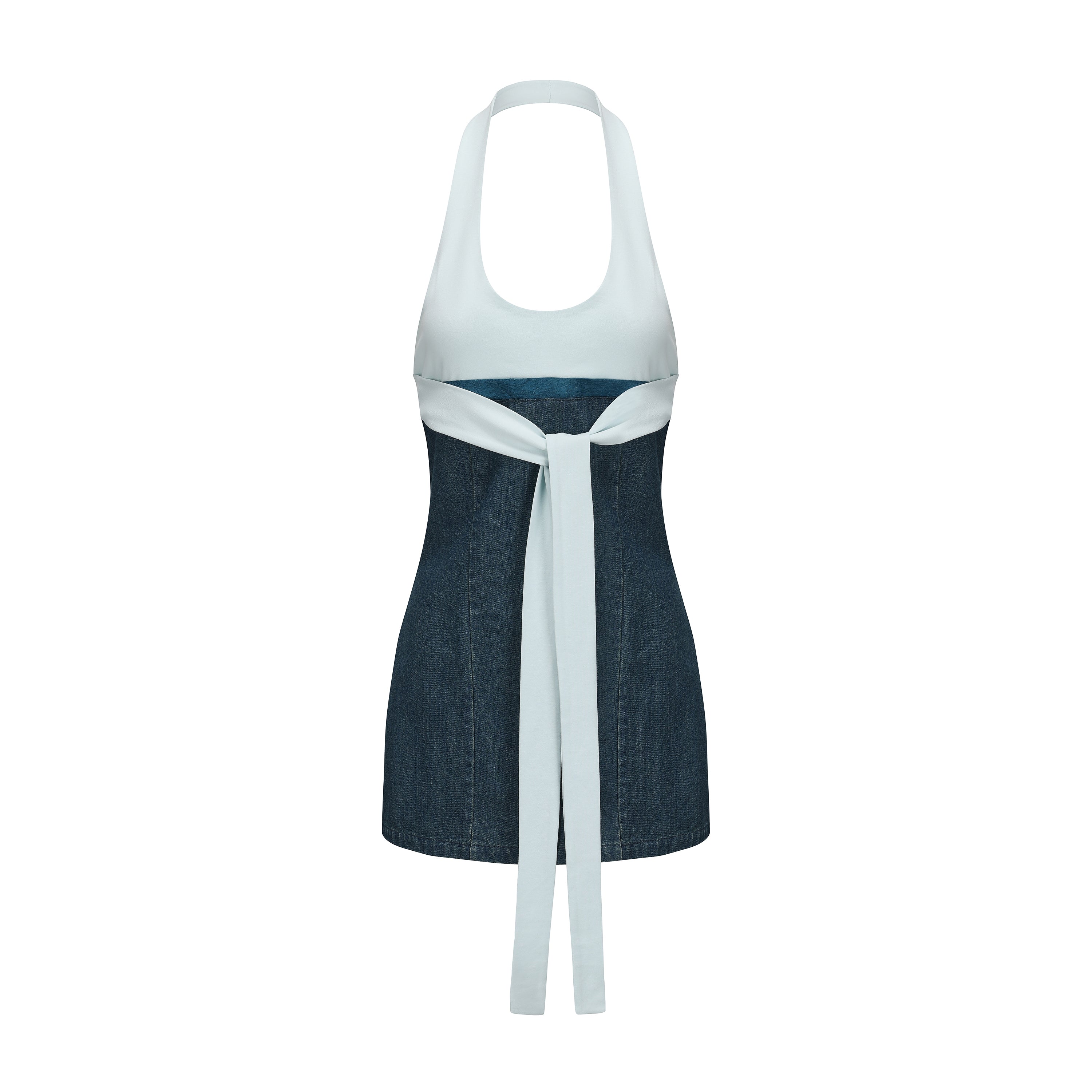 Leng Patch Denim Mini Dress