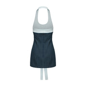 Leng Patch Denim Mini Dress