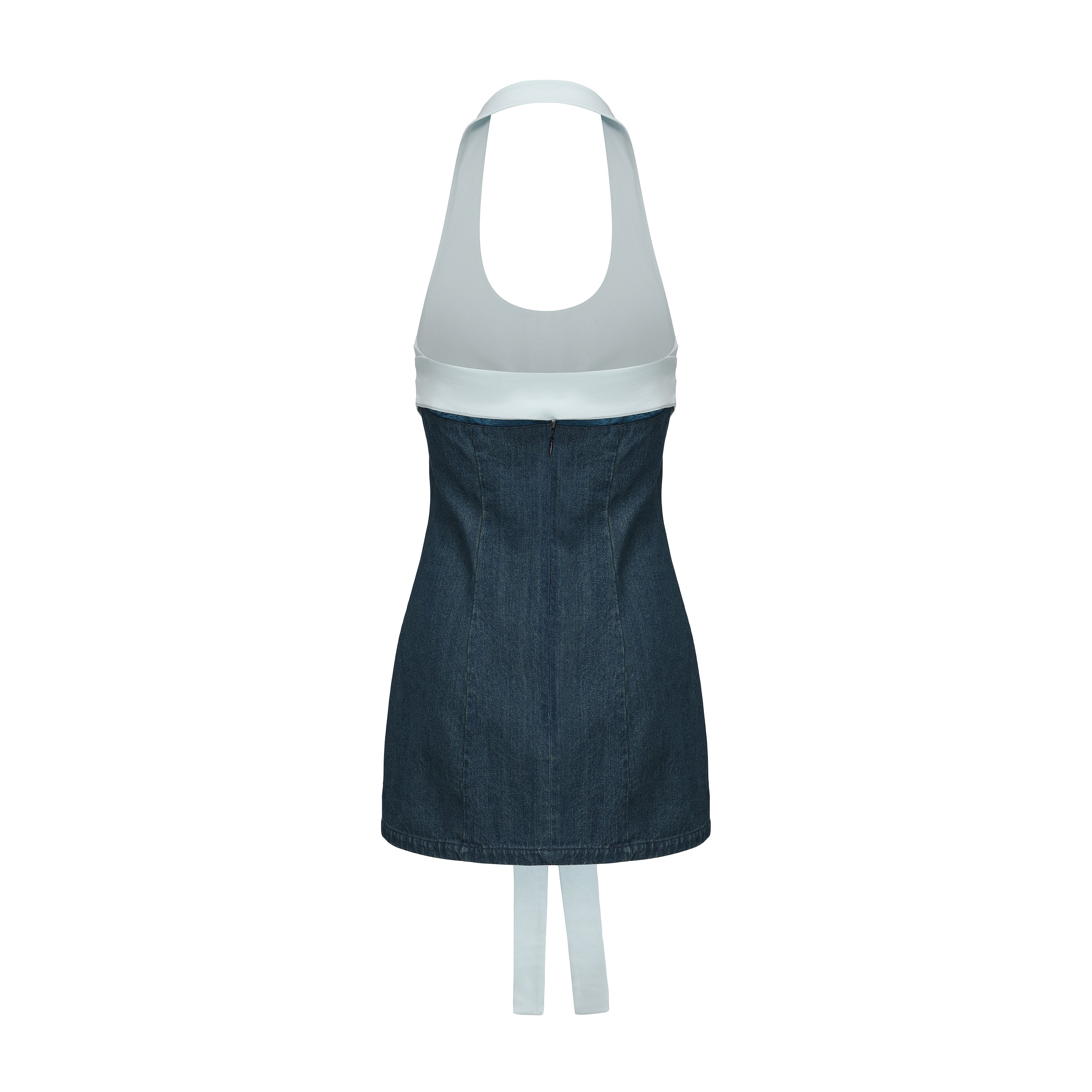 Leng Patch Denim Mini Dress
