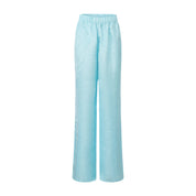 Fu Brocade Wide Leg Track Pants Elixir Blue