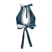 Xi Keyhole Reversible Tie-up Top Jade Blue