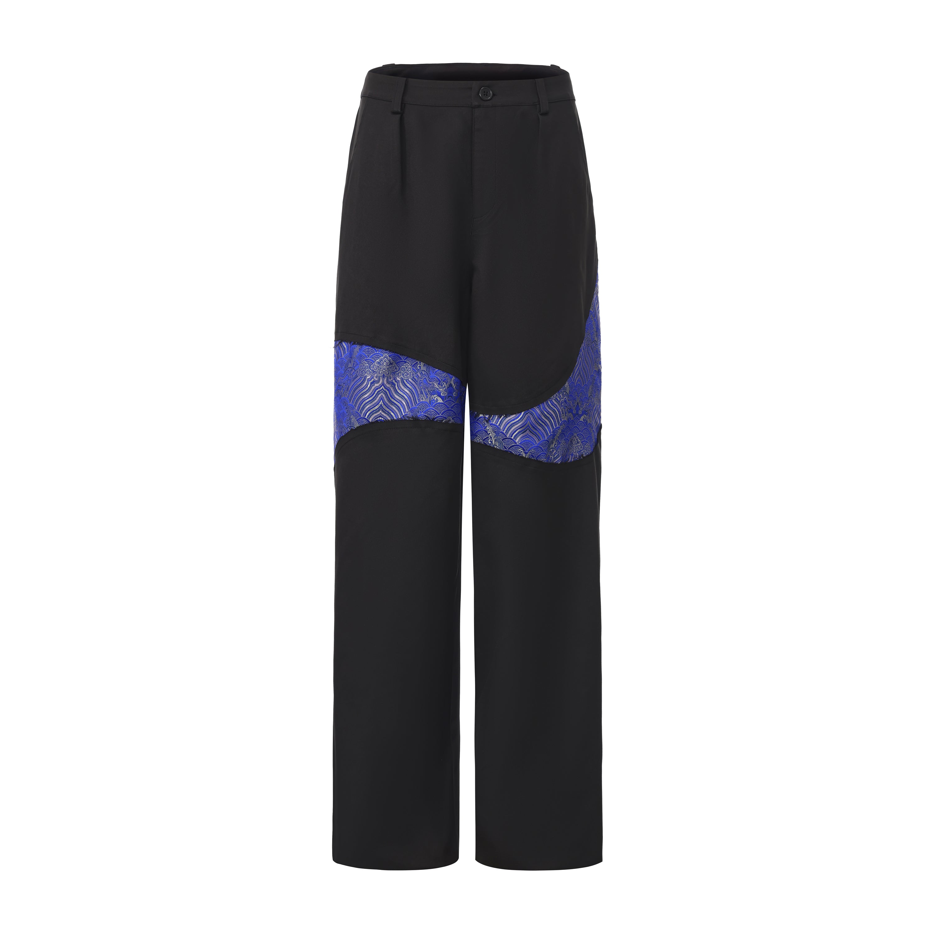 Deng Cotton/Brocade Patch Pants