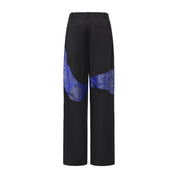 Deng Cotton/Brocade Patch Pants
