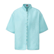 Luka Brocade Button Front Shirt Elixir Blue