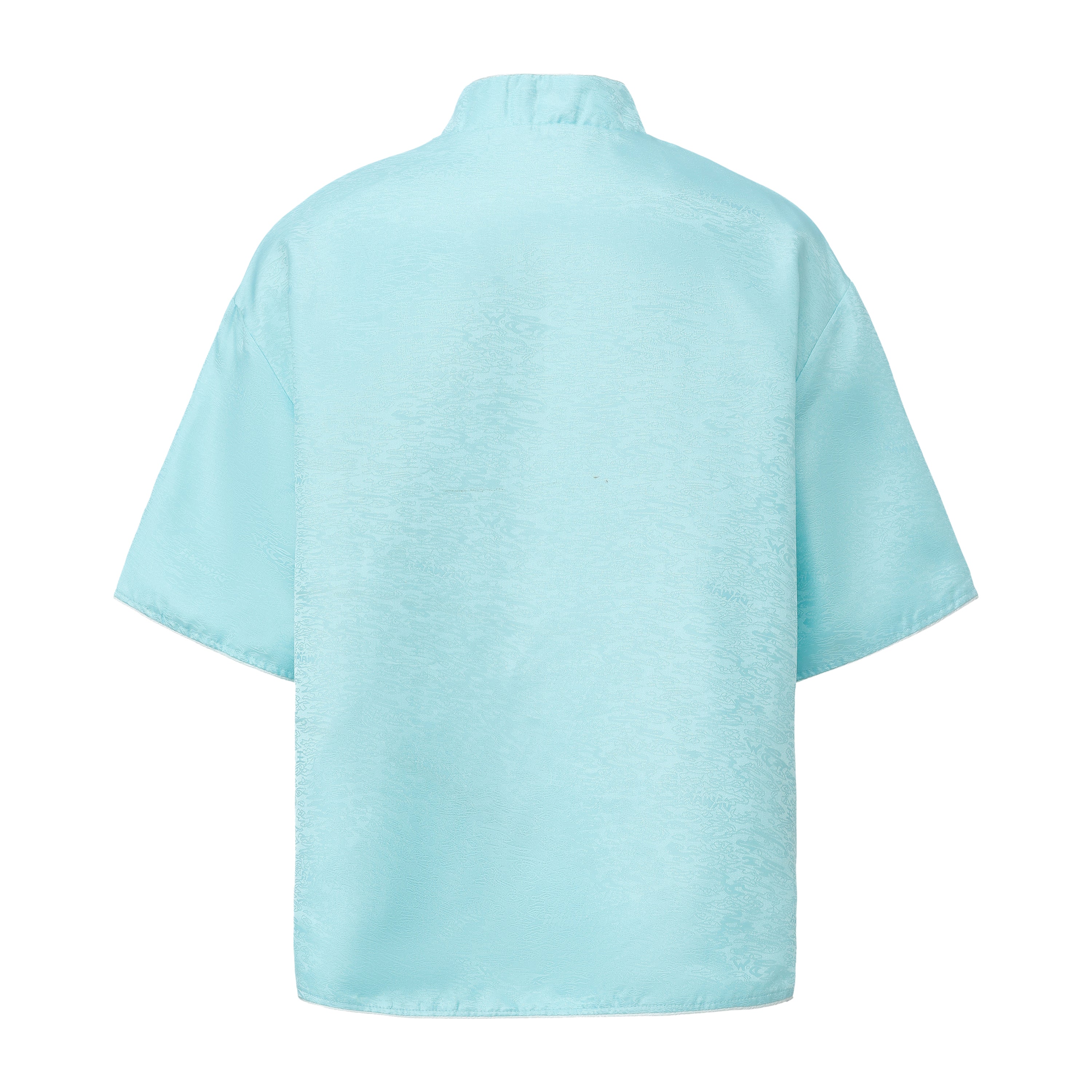 Luka Brocade Button Front Shirt Elixir Blue