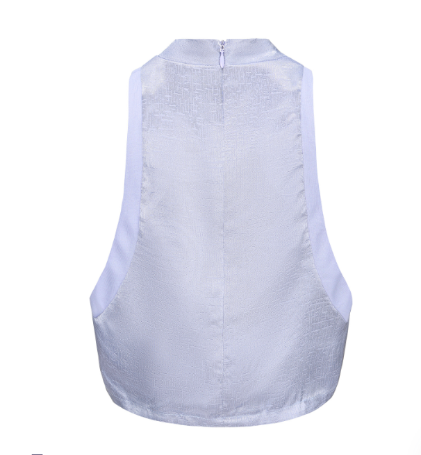 Gong High-neck Cutout Crop Top
