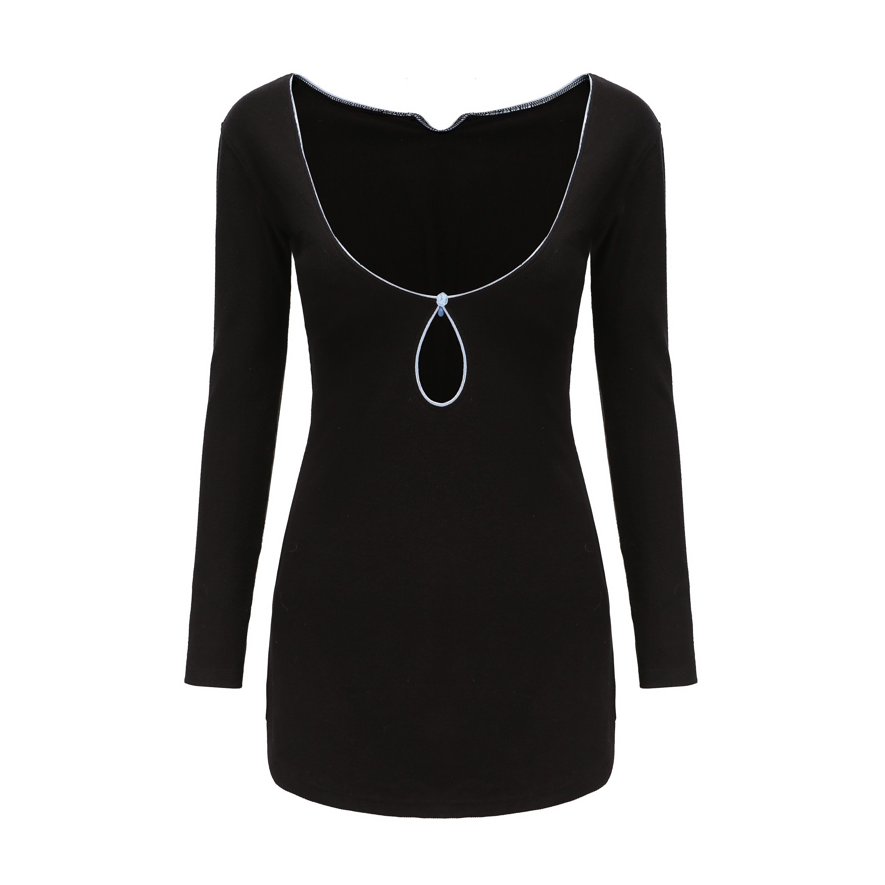 Bing Off-Shoulder Mini Dress, Silk Brocade Piping Detail, front