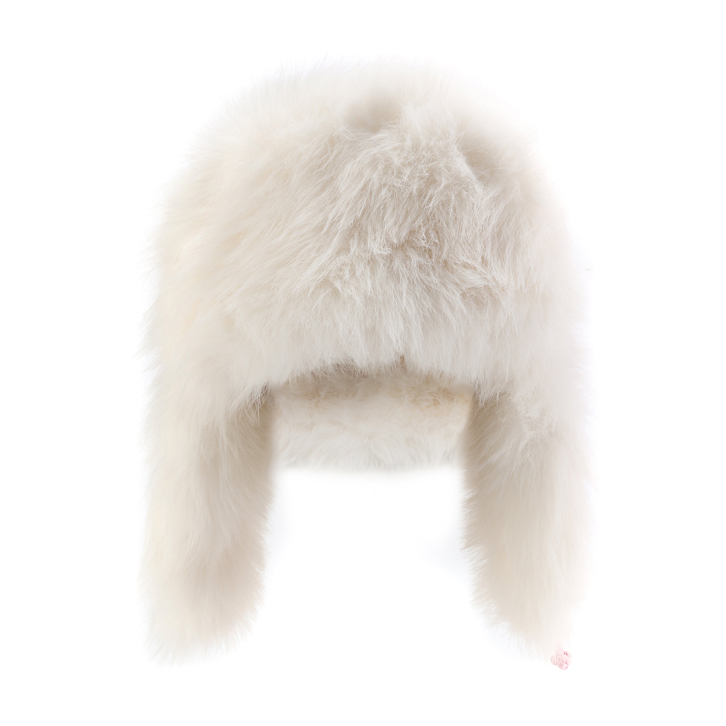 Lei Reversible Fur Trapper Hat White/Pink