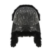 Lei Reversible Fur Trapper Hat Silver/Black
