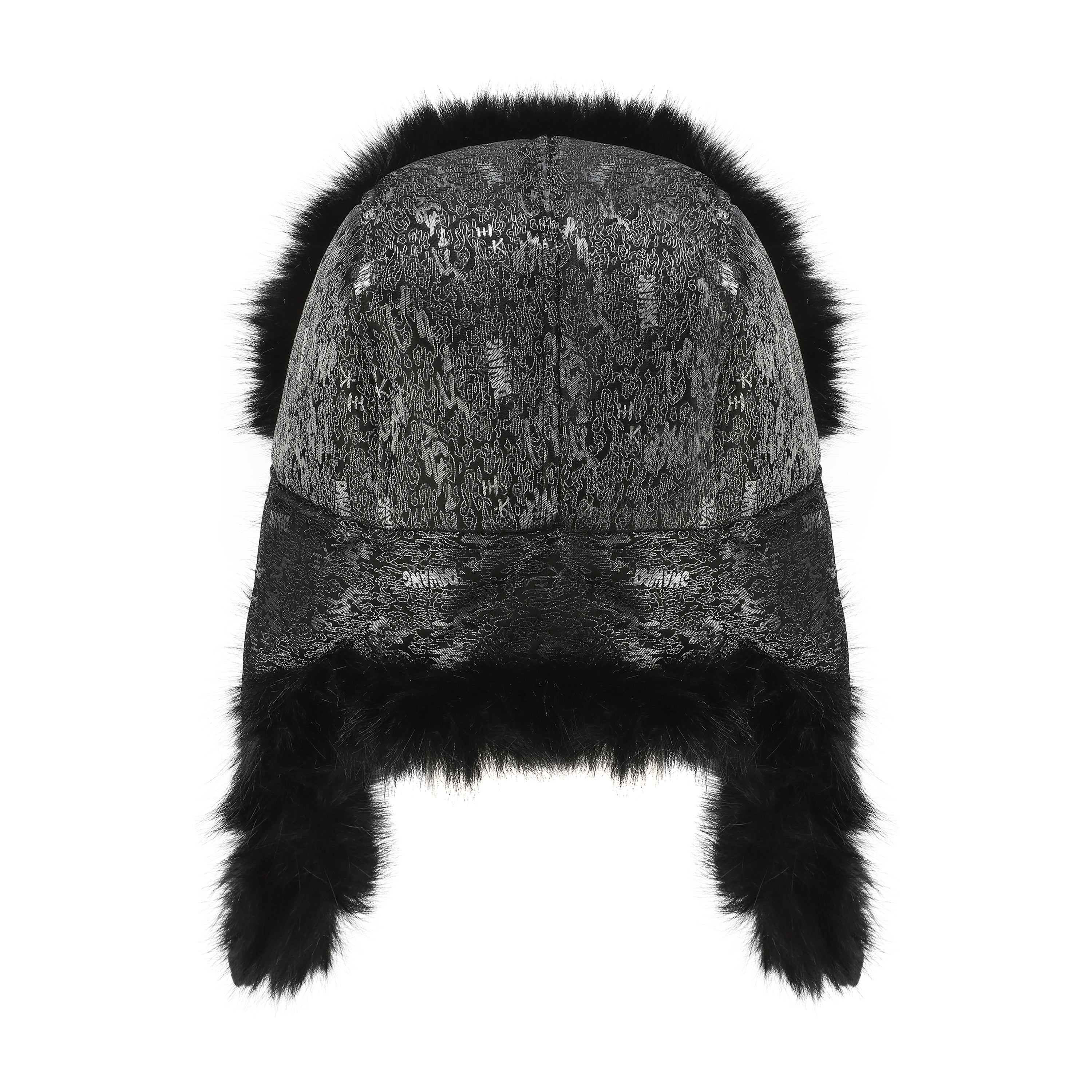 Lei Reversible Fur Trapper Hat Silver/Black