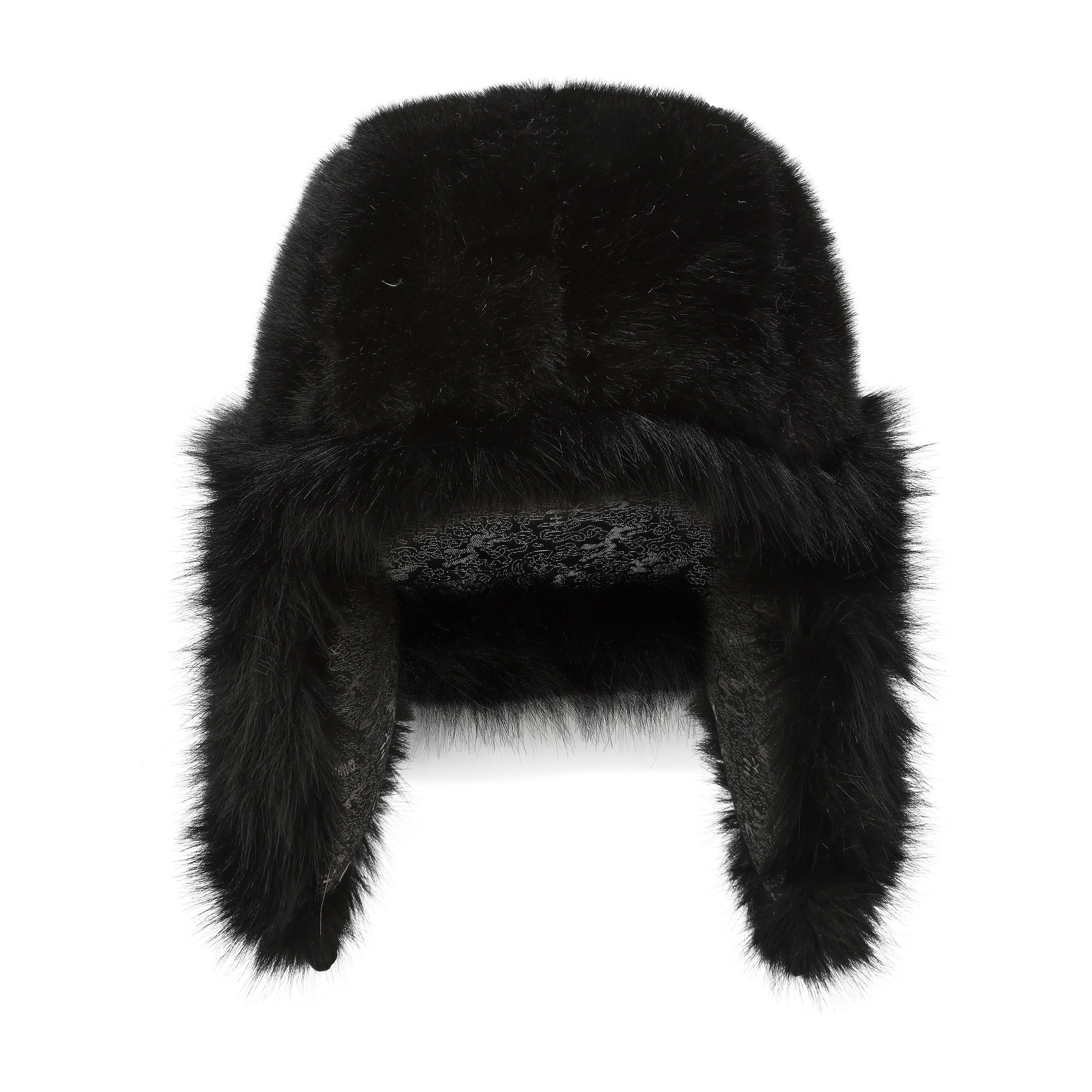 Lei Reversible Fur Trapper Hat Silver/Black