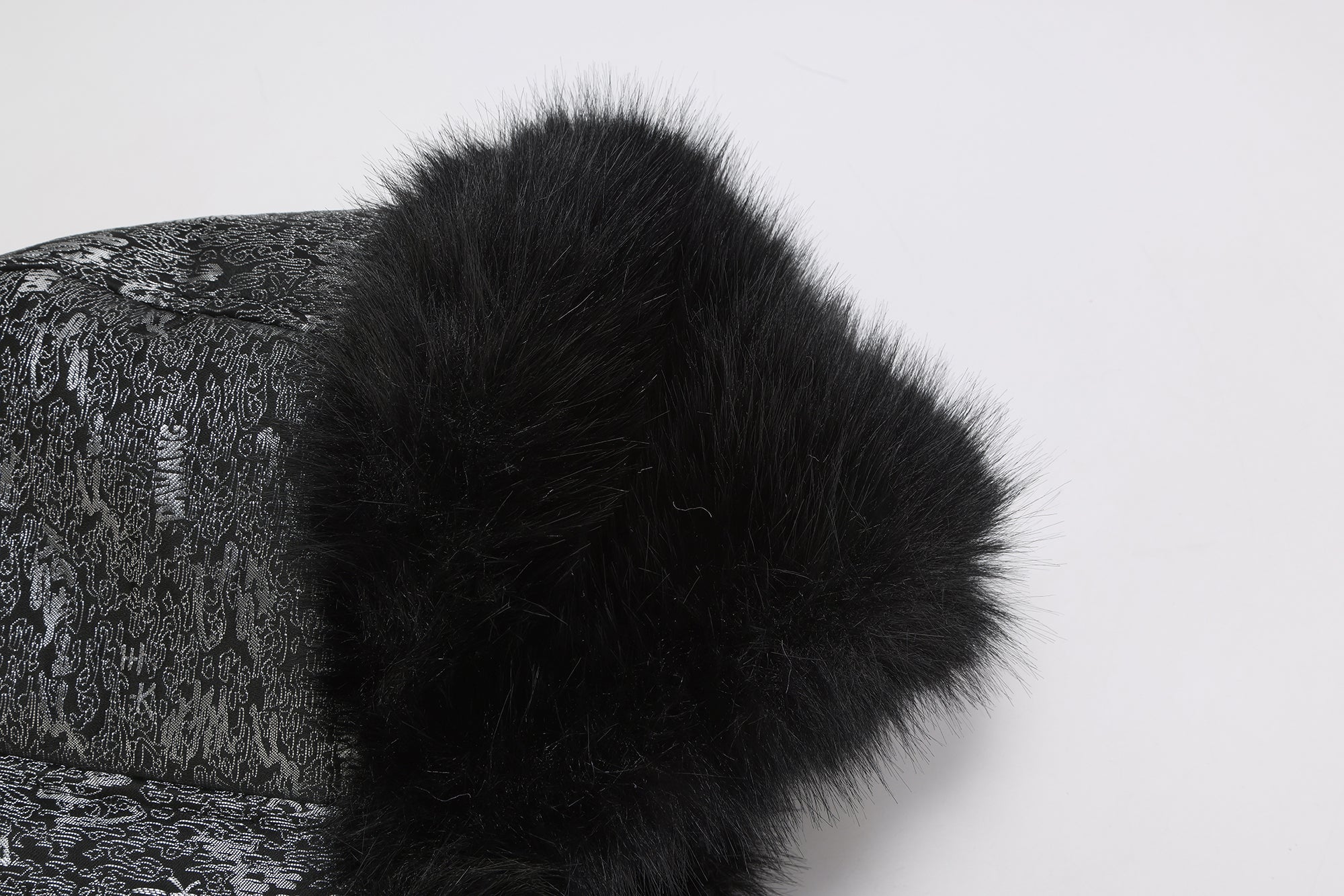 Lei Reversible Fur Trapper Hat Silver/Black