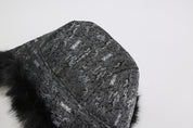 Lei Reversible Fur Trapper Hat Silver/Black