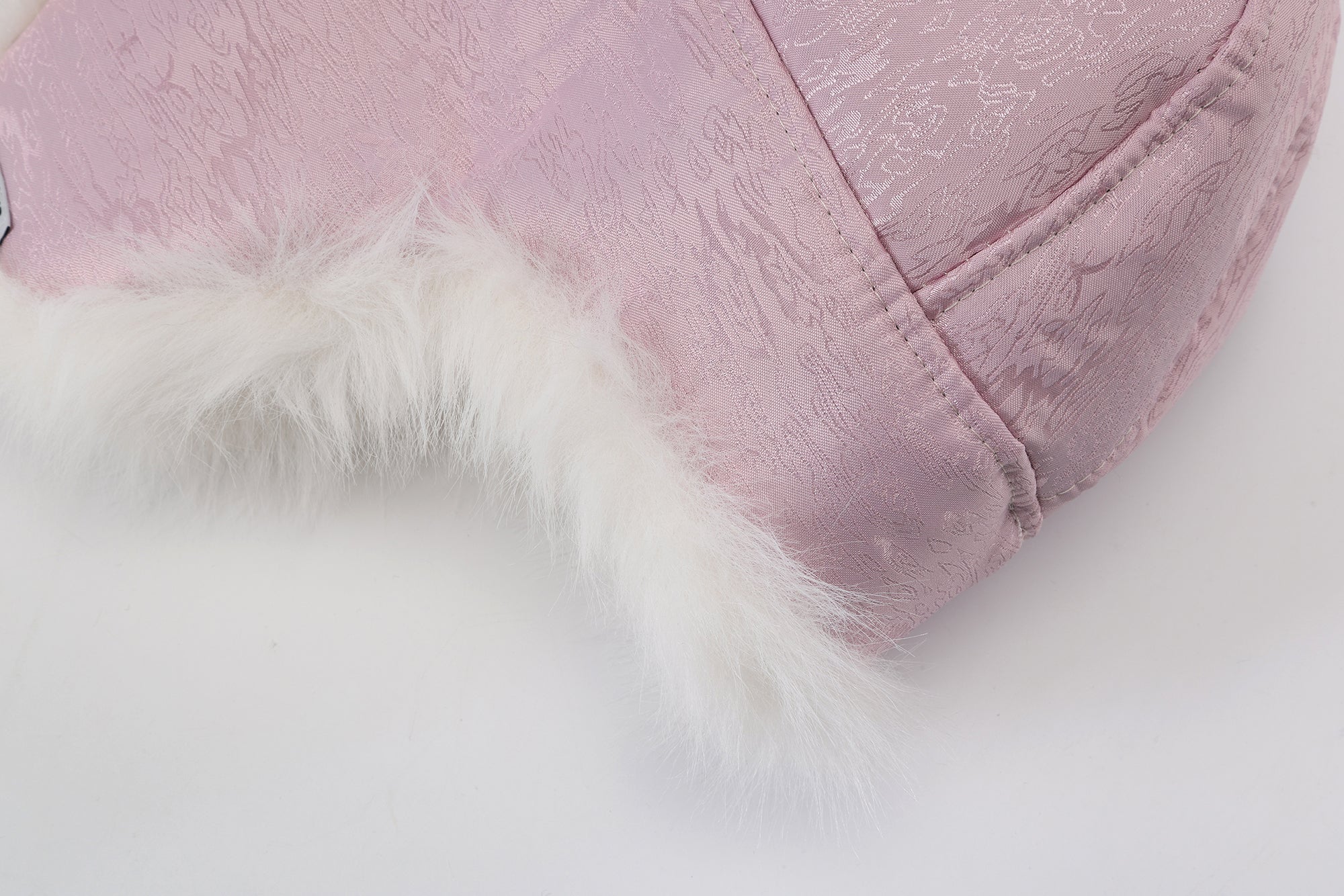 Lei Reversible Fur Trapper Hat White/Pink