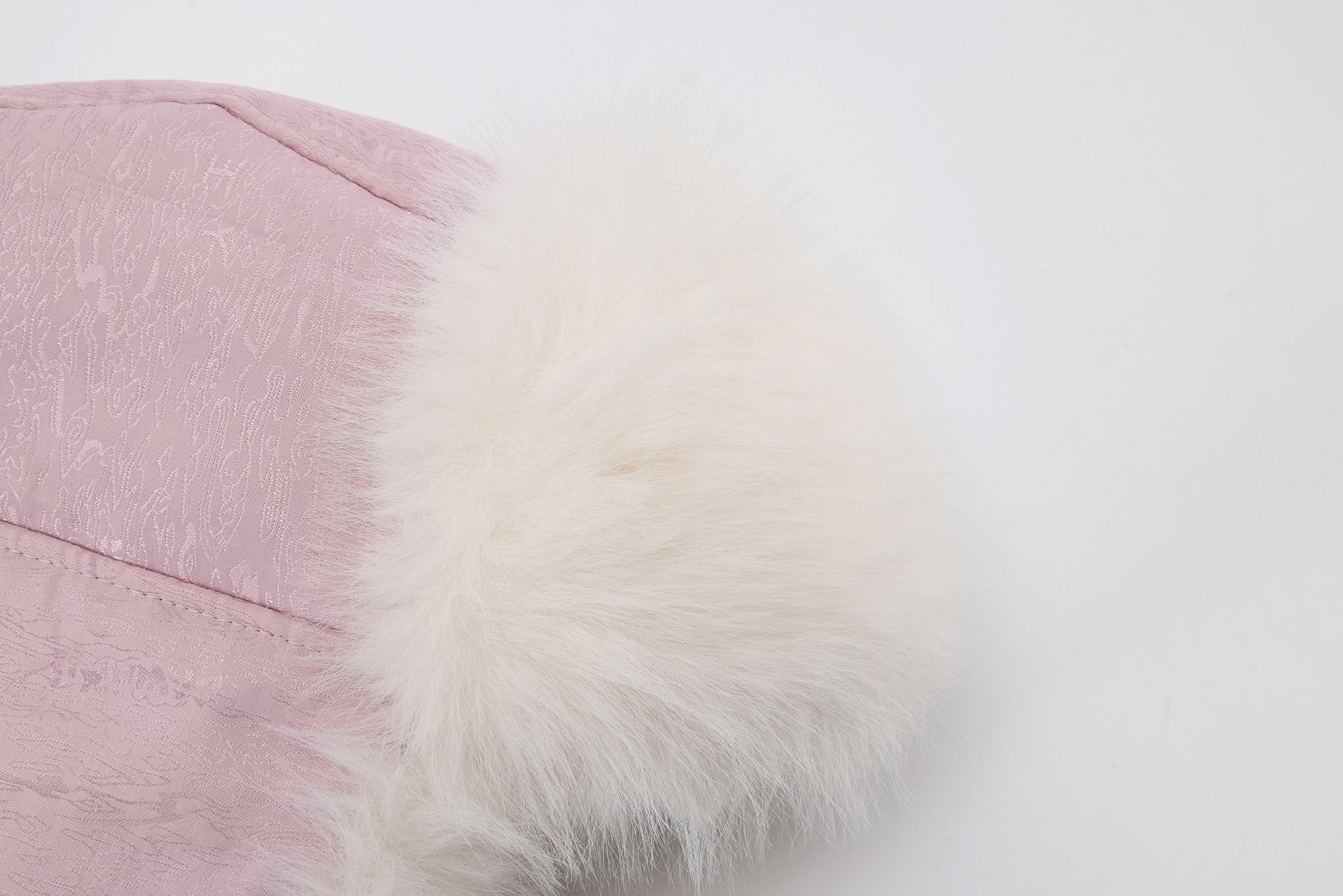 Lei Reversible Fur Trapper Hat White/Pink