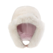 Lei Reversible Fur Trapper Hat White/Pink