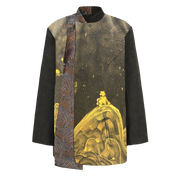 Star Glazing Denim Brocade Patch Suit