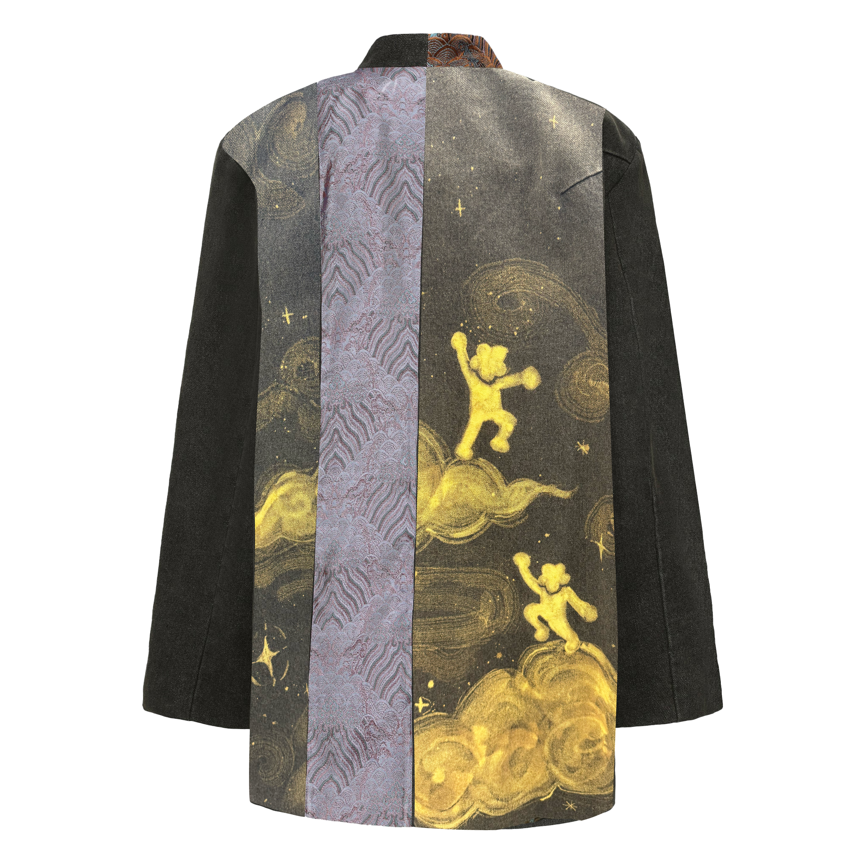 Star Glazing Denim Brocade Patch Suit