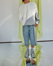 Drop Shoulder Oversized Fit, DAWANG Logo Patch on back, Oversized Boxer Hood, front