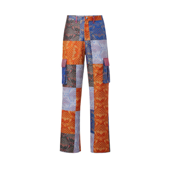 DAWANG Patchwork Side Pocket Wide Leg Pants