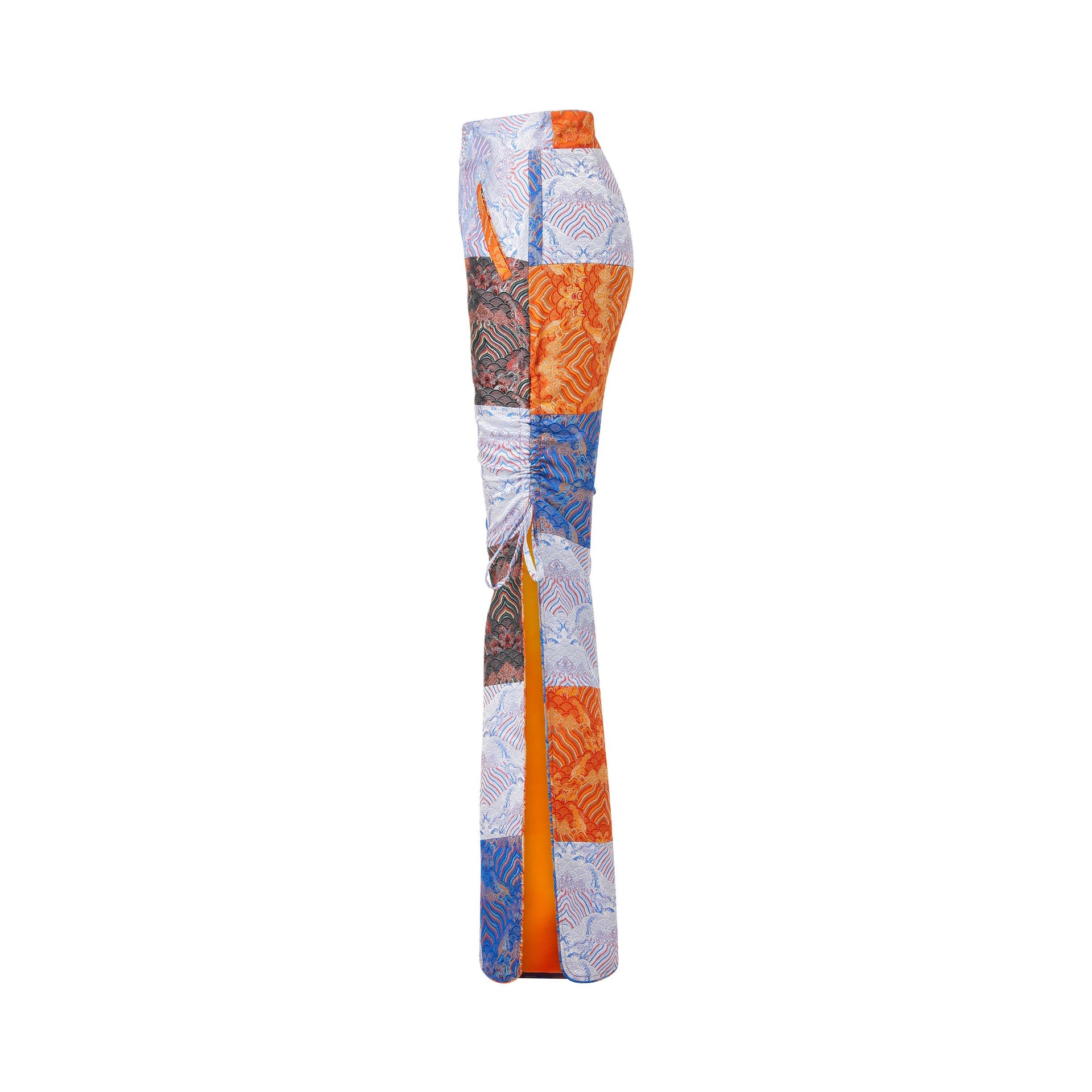 DAWANG Patchwork Drawstring Side Slit Pants