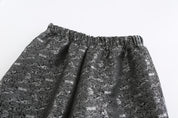 Fu Brocade Wide Leg Track Pants, Side Pocket, Contrast Brocade Piping, front close up