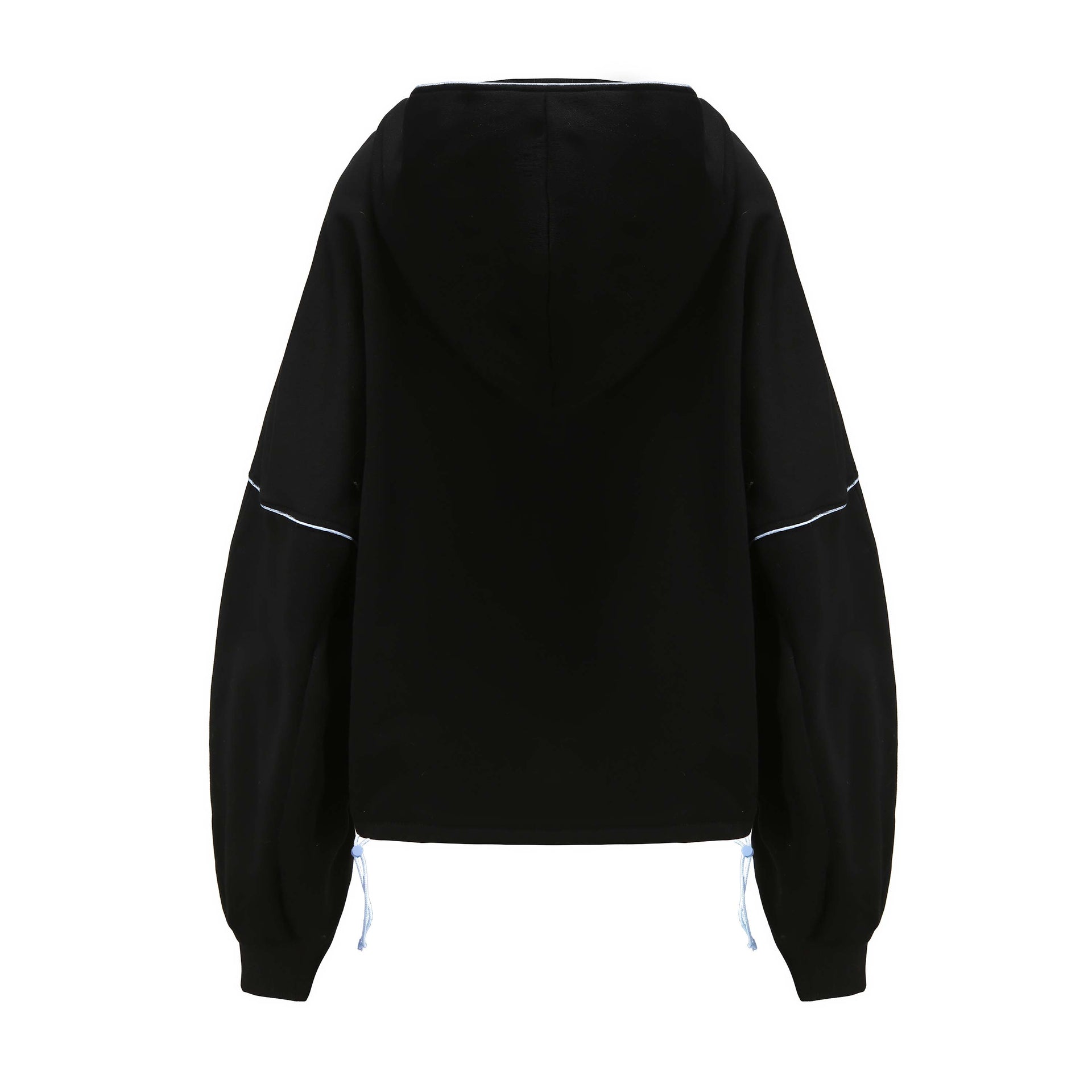 Jin Open Neck Drawstring Adjustable Hoodie