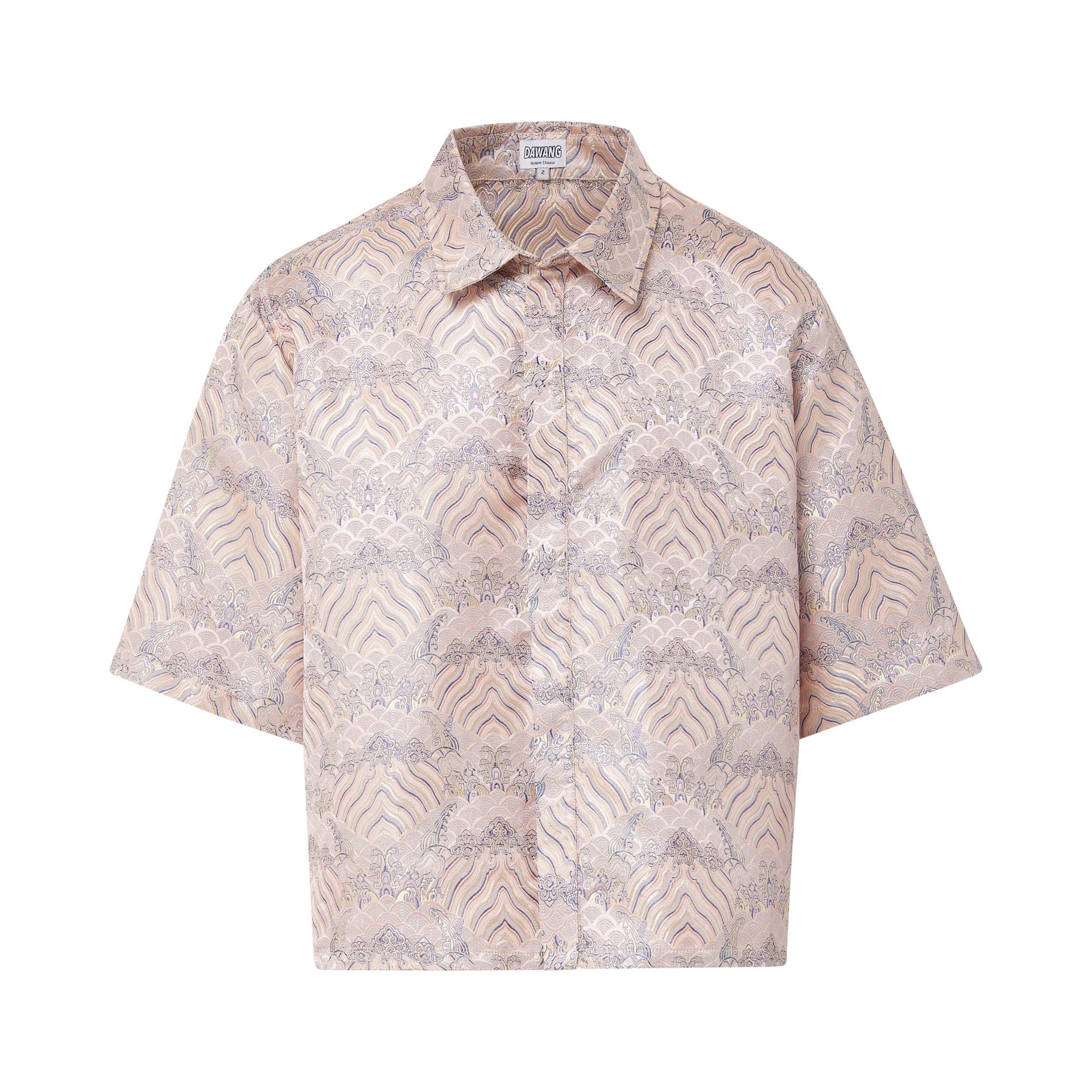 Dori Brocade Straight Collar Shirt