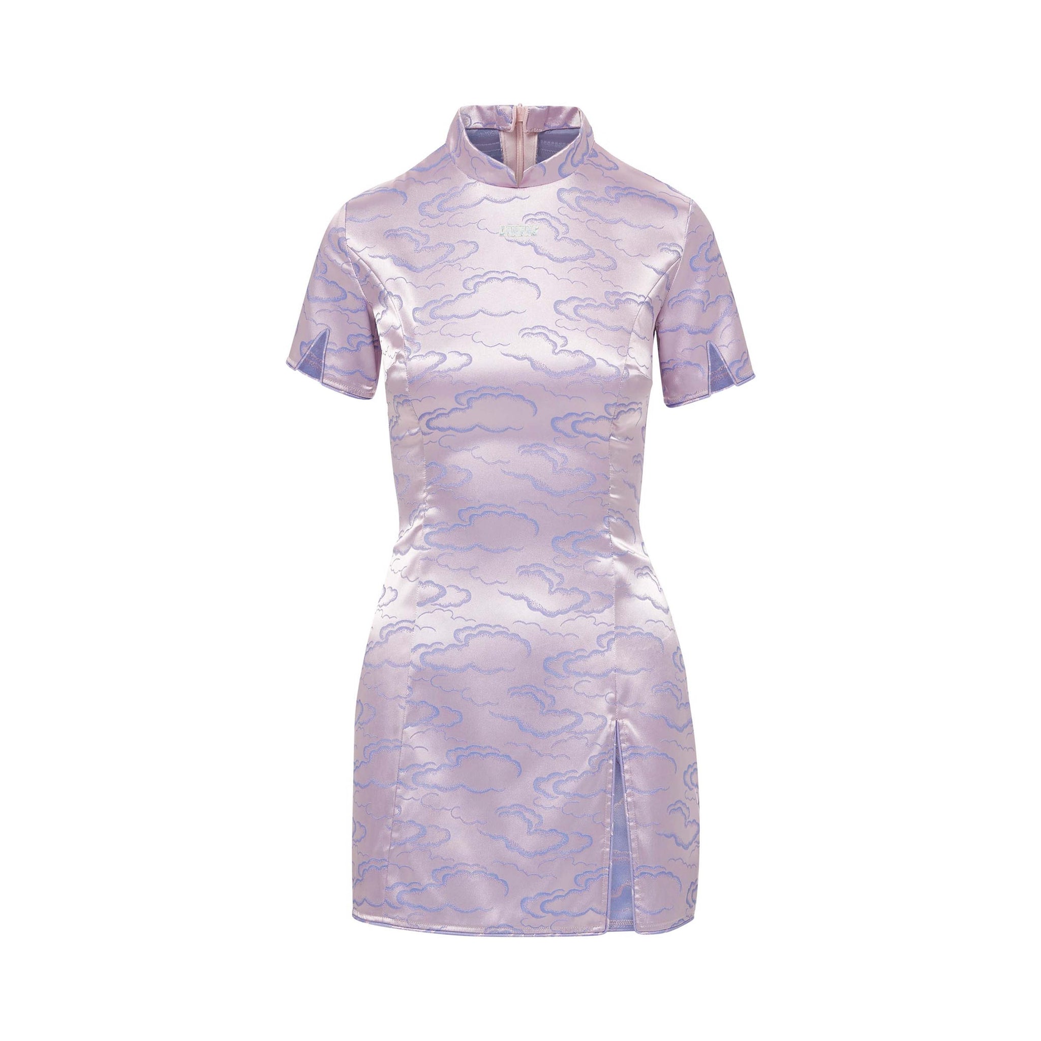 Noma Brocade Qipao Mini Dress Lavender XLarge / Lavender Noma Brocade Qipao Mini Dress Lavender XLarge / Lavender