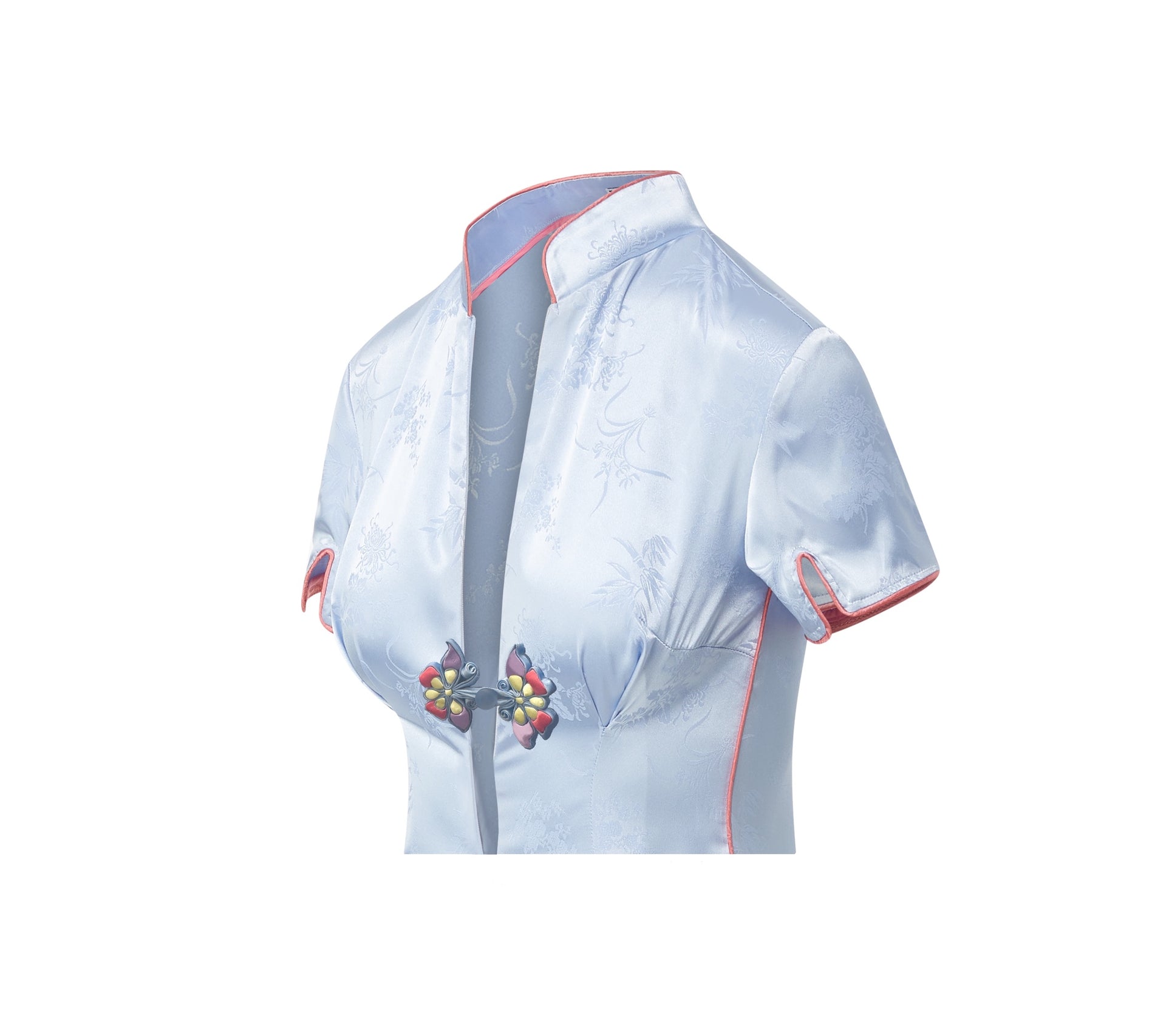 Yu Brocade Open Front Crop Top